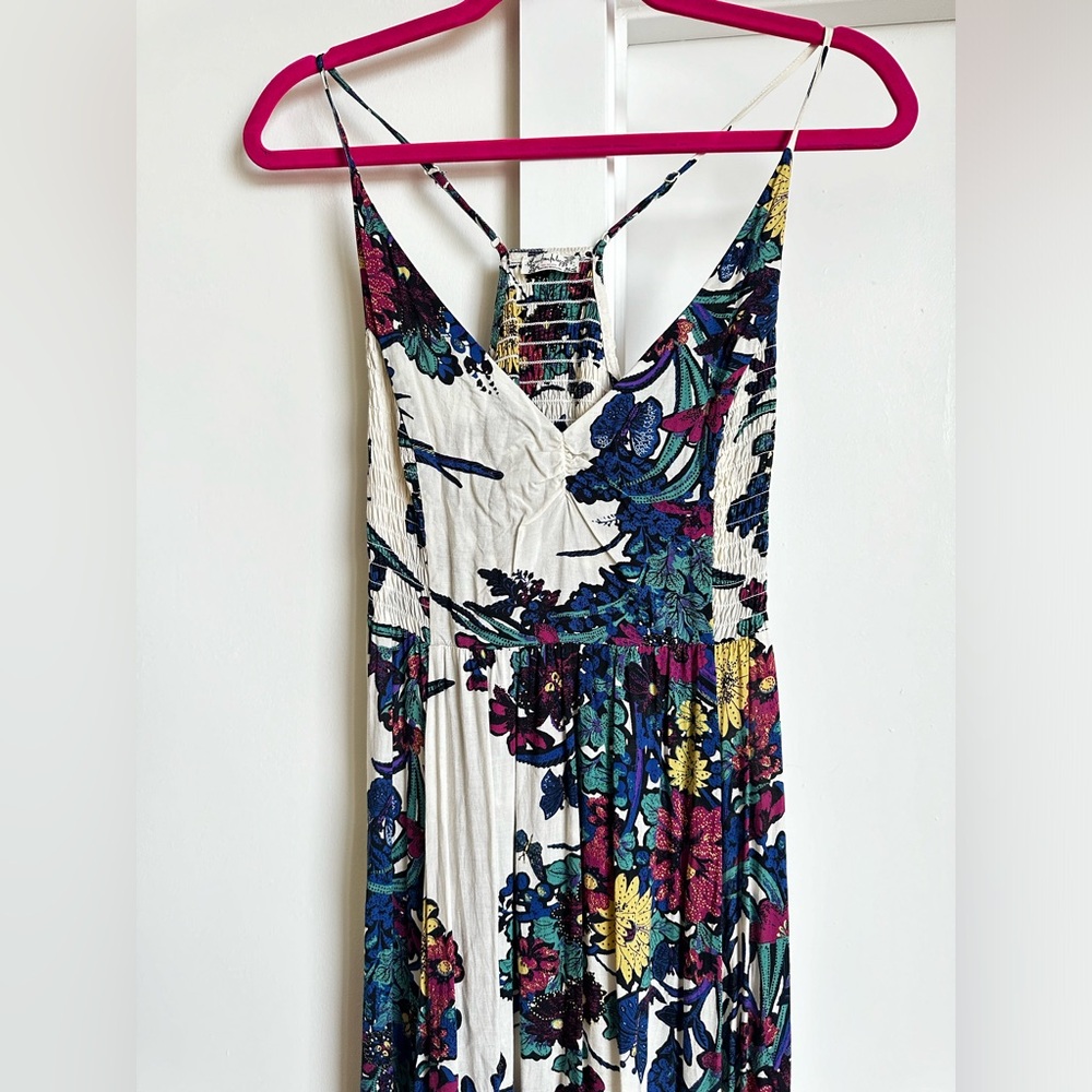 Free People Through The Vine Printed Maxi Slip Dress Ivory Combo Floral Size S - Picture 13 of 16